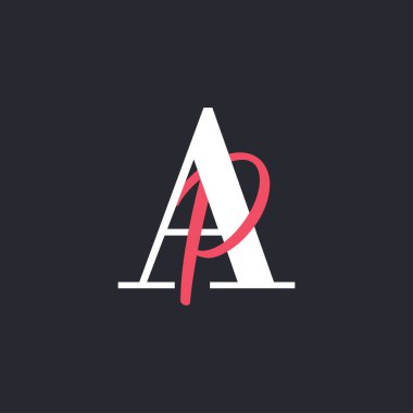 AP harfi logosu. Mükemmel Harmanlanmış Baş harfler AP Harf Logosu Tasarımı