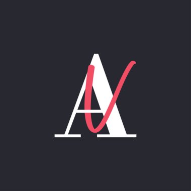 Mektup AV logosu. Mükemmel Harmanlanmış Baş harfleri AV Harf Logosu Tasarımı