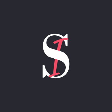 SI Logosu. Mükemmel Harmanlanmış Baş harfleri SI Harf Logosu Tasarımı