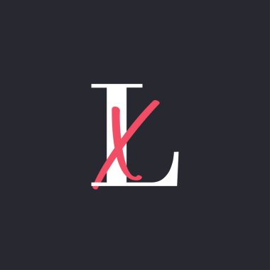 LX Logosu. Mükemmel Harmanlanmış Baş harfleri LX Harf Logosu Tasarımı