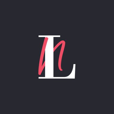 LN Logosu. Mükemmel Harmanlanmış Baş harfleri LN Harf Logosu Tasarımı