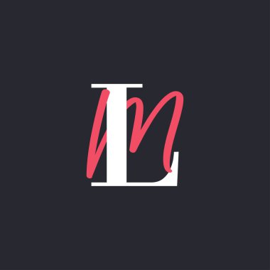 LM Logosu. Mükemmel Harmanlanmış Baş harfleri LM Harf Logosu Tasarımı