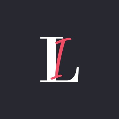 LI Logosu. Mükemmel Harmanlanmış Baş harfleri LI Harf Logosu Tasarımı
