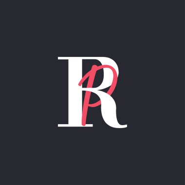 RP Logosu. Mükemmel Harmanlanmış Baş harfleri RP Harf Logosu Tasarımı