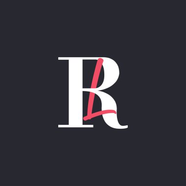 Harf RL Logosu. Mükemmel Harmanlanmış Baş harfleri RL Harf Logosu Tasarımı