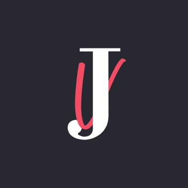 Mektup JV logosu. Mükemmel Harmanlanmış Baş harfleri JV Harf Logosu Tasarımı