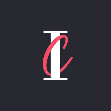 IC Logosu. Mükemmel Harmanlanmış Baş harfleri IC Harf Logosu Tasarımı