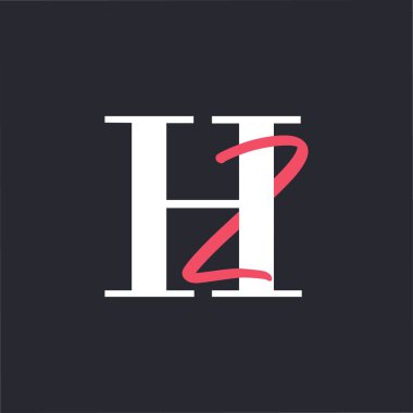 Harf HZ logosu. Mükemmel Harmanlanmış Baş harfleri HZ Harf Logosu Tasarımı
