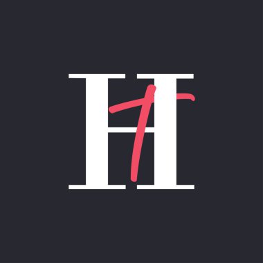 Harf HT logosu. Mükemmel Harmanlanmış Baş harfleri HT Harf Logosu Tasarımı