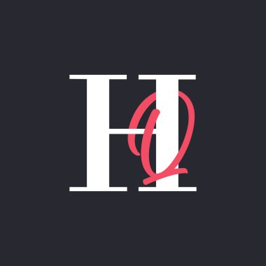 Karargah Logosu. Mükemmel Harmanlanmış Baş harfler HQ Harf Logosu Tasarımı