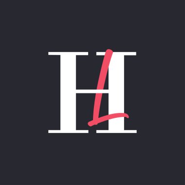 Harf HL logosu. Mükemmel Harmanlanmış Baş harfleri HL Harf Logosu Tasarımı
