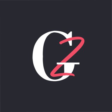GZ logosu. Mükemmel Harmanlanmış Baş harfleri GZ Harf Logosu Tasarımı