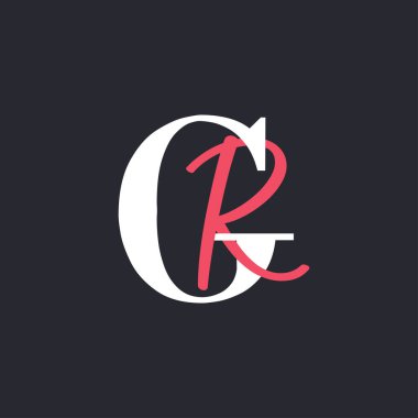 GR logosu. Mükemmel Harmanlanmış Baş harfleri GR Harf Logosu Tasarımı