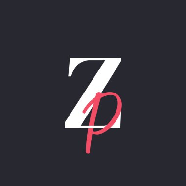 Letter ZP Logo. Perfectly Blended Initials ZP Letter Logo Design clipart