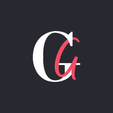Harf GG logosu. Mükemmel Harmanlanmış Baş harfleri GG Harf Logosu Tasarımı