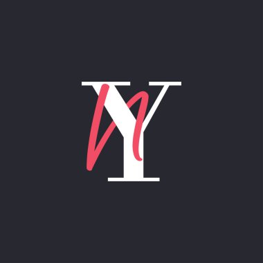 Mektup YN Logosu. Mükemmel Harmanlanmış Baş harfleri YN Harf Logosu Tasarımı