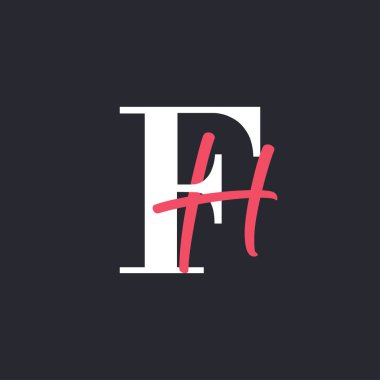 FH logosu. Mükemmel Harmanlanmış Baş harfleri FH Harf Logosu Tasarımı