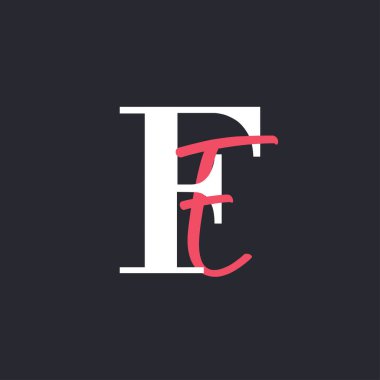 FE Logosu. Mükemmel Harmanlanmış Baş harfleri FE Harf Logosu Tasarımı