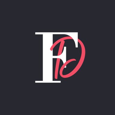 FD logosu. Mükemmel Harmanlanmış Baş harfleri FD Harf Logosu Tasarımı