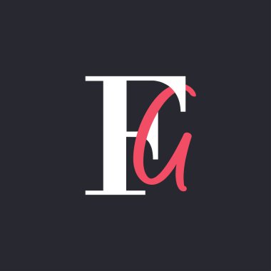 FA Logosu. Mükemmel Harmanlanmış Baş harfleri FA Harf Logosu Tasarımı