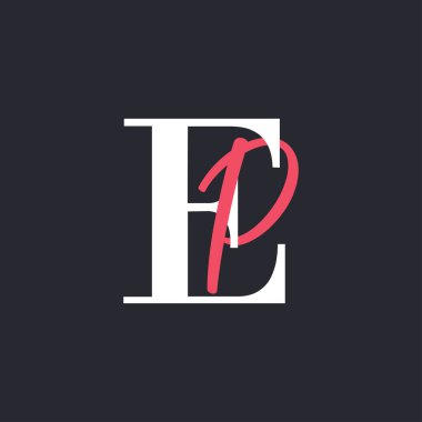 Mektup AP logosu. Mükemmel Harmanlanmış Baş harfleri EP Harf Logosu Tasarımı