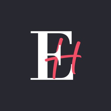 Mektup EH logosu. Mükemmel Harmanlanmış Baş harfleri EH Harf Logosu Tasarımı