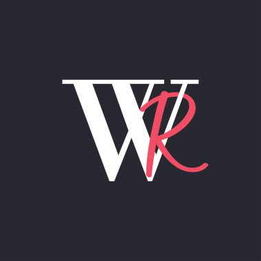 Letter WR Logo. Perfectly Blended Initials WR Letter Logo Design clipart