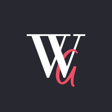 Mektup WG logosu. Mükemmel Harmanlanmış Baş harfleri WG Harf Logosu Tasarımı
