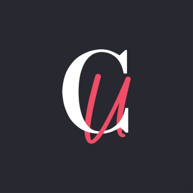 Mektup CU logosu. Mükemmel Harmanlanmış Baş harfleri CU Harf Logosu Tasarımı