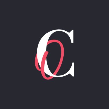 Karbon monoksit logosu. Mükemmel Harmanlanmış Baş harfleri CO Harf Logosu Tasarımı