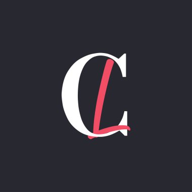 Harf CL logosu. Mükemmel Harmanlanmış Baş harfleri CL Harf Logosu Tasarımı
