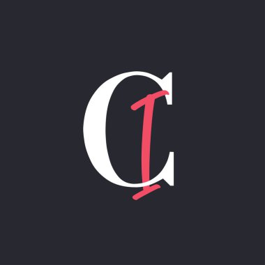 Mektup CI logosu. Mükemmel Harmanlanmış Baş harfleri CI Harf Logosu Tasarımı