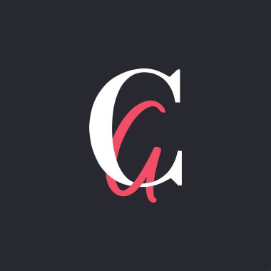 CG logosu. Mükemmel Harmanlanmış Baş harfleri CG Harf Logosu Tasarımı