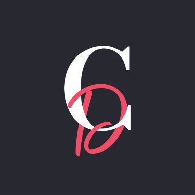 Harf CD Logosu. Mükemmel Harmanlanmış Baş harfleri CD Harf Logosu Tasarımı