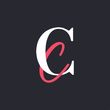Harf CC Logosu. Mükemmel Harmanlanmış Baş harfleri CC Harf Logosu Tasarımı