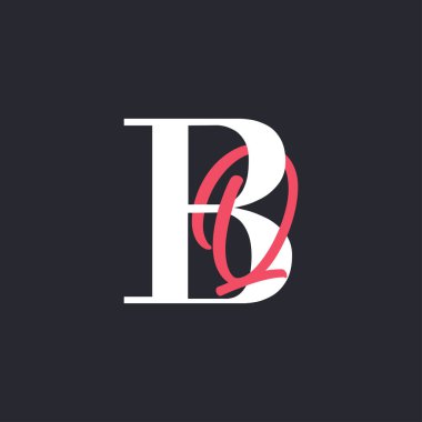 Mektup BQ Logosu. Mükemmel Harmanlanmış Baş harfleri BQ Harf Logosu Tasarımı