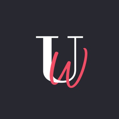 UW harfli logo. Mükemmel Harmanlanmış Baş harfleri UW Harf Logosu Tasarımı