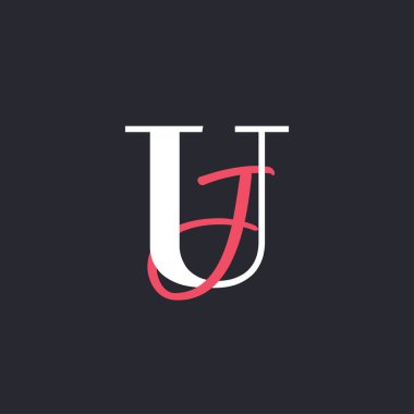 UJ harfli logo. Mükemmel Harmanlanmış Baş harfleri UJ Harf Logosu Tasarımı