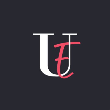Mektup UE logosu. Mükemmel Harmanlanmış Baş harfleri UE Harf Logosu Tasarımı
