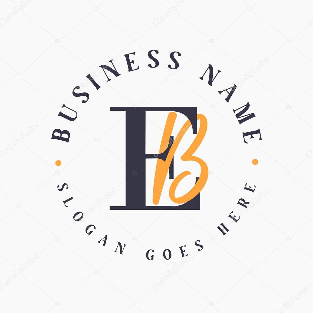 Elegant Letter EB Initials Logo for Corporate Branding. EB Lettermark Logo for Fashion and Beauty Brands