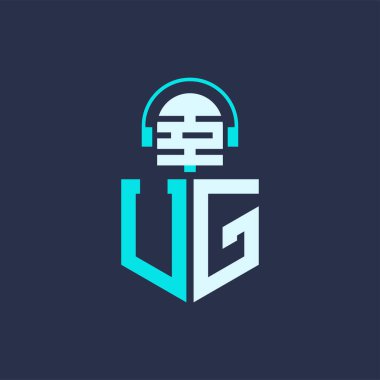 UG Ses, Müzik ve Podcast Markalaştırma Logosu - Yaratıcı Endüstriler için UG Logosu Profesyonel Vektör İllüstrasyonu