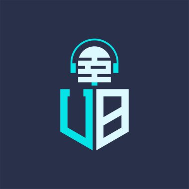 UB Mikrofon Ses, Müzik ve Podcast Markalaştırma Logosu - Yaratıcı Endüstriler için UB Logosu Profesyonel Vektör İllüstrasyonu