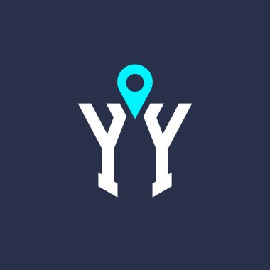 YY Location Logo Design for Recruitment and Navigation - Letter YY Logo Vector Icon clipart