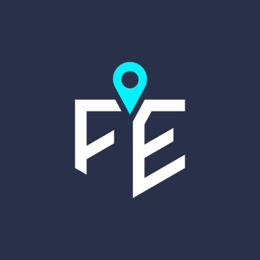 FE İşe Alma ve Gezinme için Logo Tasarımı - FE Logo Vektör Simgesi Harfi