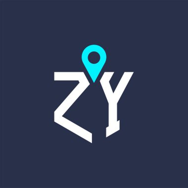 ZY Location Logo Design for Recruitment and Navigation - Letter ZY Logo Vector Icon clipart