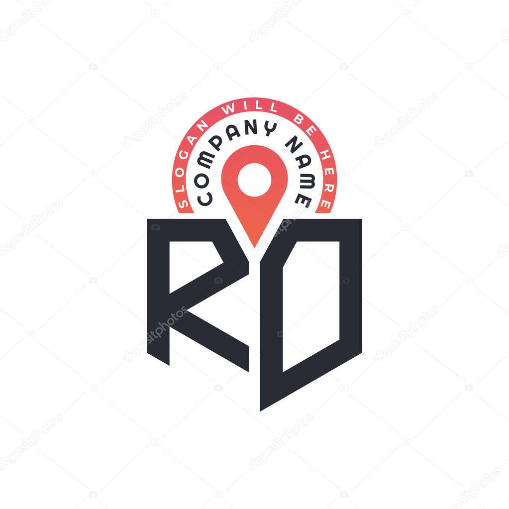 RD Location Logo Design for Human Resources, Recruitment, and Navigation - Letter RD Logo with Location Icon for Business and Technology