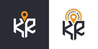 KR Logo Paketi. İşe Alım ve Gezinme için KR Logo İkili Vektör Simgeleri