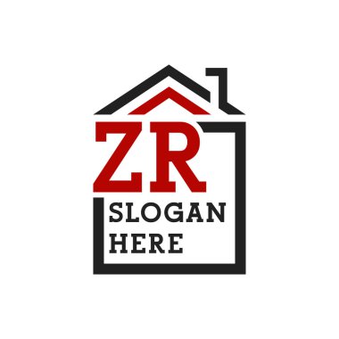 Çatıya çıkmak için ZR logosu. Harf ZR Gayrimenkul Logosu