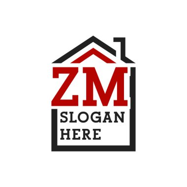 Çatıda ZM logosu var. ZM Harfi Emlak Logosu