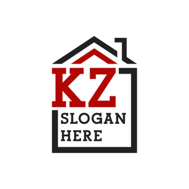 Çatıya çıkmak için KZ logosu. Harf KZ Gayrimenkul Logosu